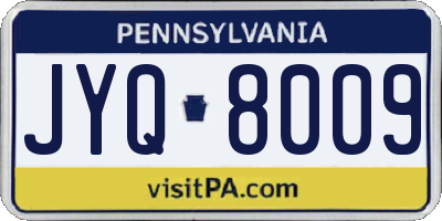 PA license plate JYQ8009