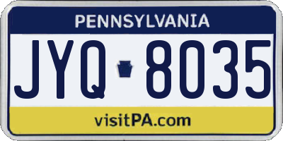 PA license plate JYQ8035