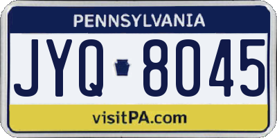 PA license plate JYQ8045