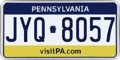 PA license plate JYQ8057