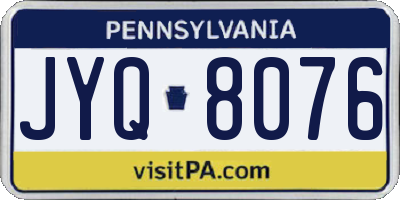 PA license plate JYQ8076