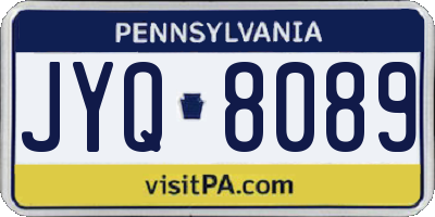 PA license plate JYQ8089