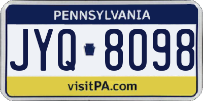PA license plate JYQ8098