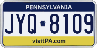 PA license plate JYQ8109