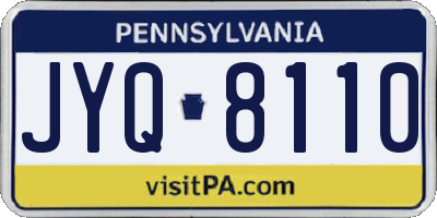 PA license plate JYQ8110