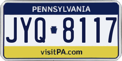 PA license plate JYQ8117