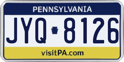 PA license plate JYQ8126