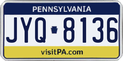PA license plate JYQ8136