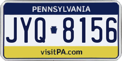 PA license plate JYQ8156