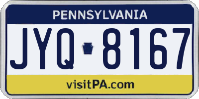 PA license plate JYQ8167