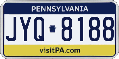 PA license plate JYQ8188