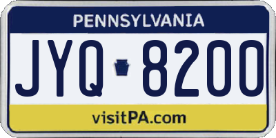 PA license plate JYQ8200