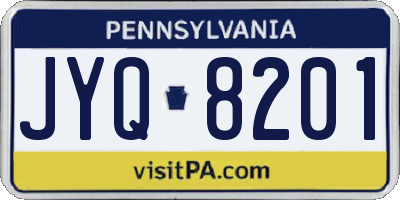 PA license plate JYQ8201
