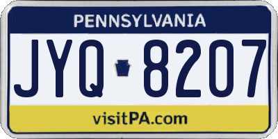 PA license plate JYQ8207