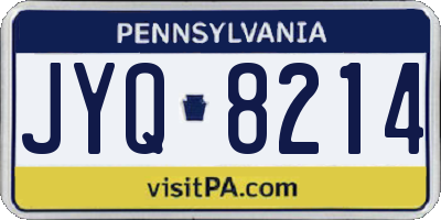 PA license plate JYQ8214
