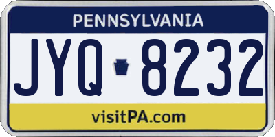 PA license plate JYQ8232