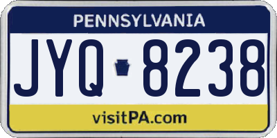 PA license plate JYQ8238