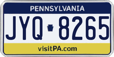 PA license plate JYQ8265