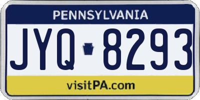 PA license plate JYQ8293