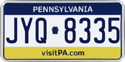 PA license plate JYQ8335