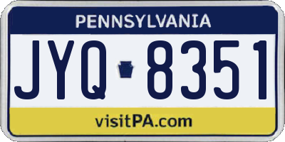 PA license plate JYQ8351