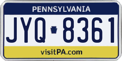 PA license plate JYQ8361