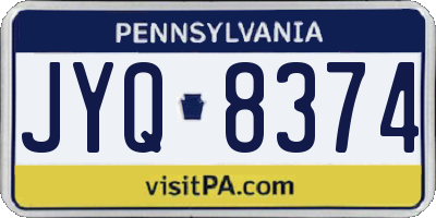 PA license plate JYQ8374