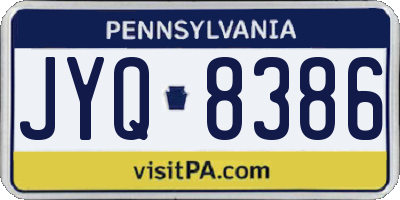 PA license plate JYQ8386