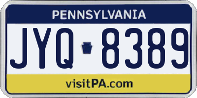 PA license plate JYQ8389