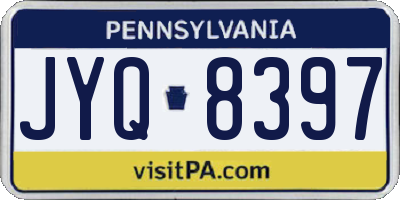 PA license plate JYQ8397