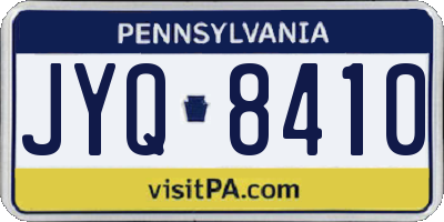 PA license plate JYQ8410