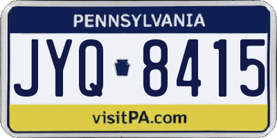PA license plate JYQ8415