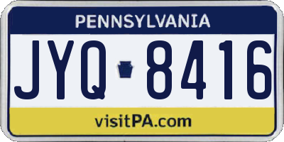 PA license plate JYQ8416