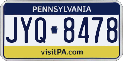 PA license plate JYQ8478