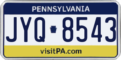PA license plate JYQ8543