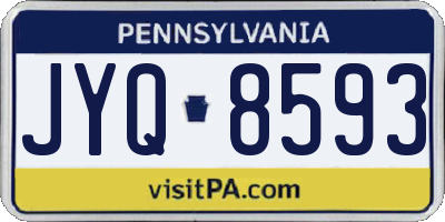 PA license plate JYQ8593