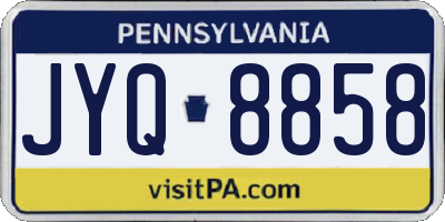 PA license plate JYQ8858