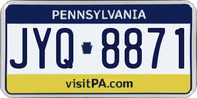 PA license plate JYQ8871