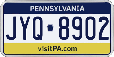 PA license plate JYQ8902