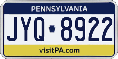 PA license plate JYQ8922