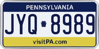 PA license plate JYQ8989