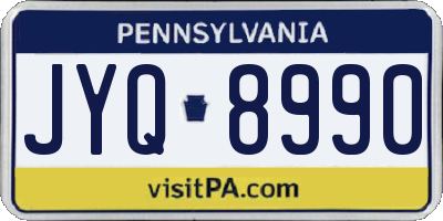 PA license plate JYQ8990