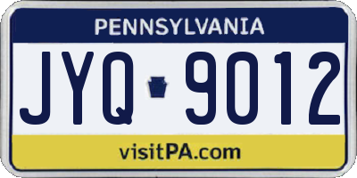 PA license plate JYQ9012