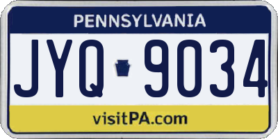 PA license plate JYQ9034