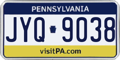 PA license plate JYQ9038