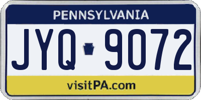PA license plate JYQ9072