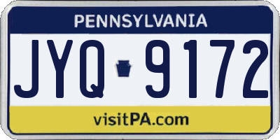 PA license plate JYQ9172