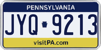 PA license plate JYQ9213