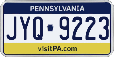 PA license plate JYQ9223