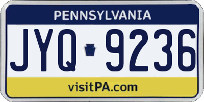 PA license plate JYQ9236